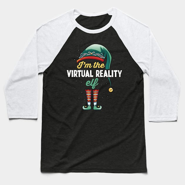 Virtual Reality Elf Family Matching Christmas Gift Baseball T-Shirt by qwertydesigns